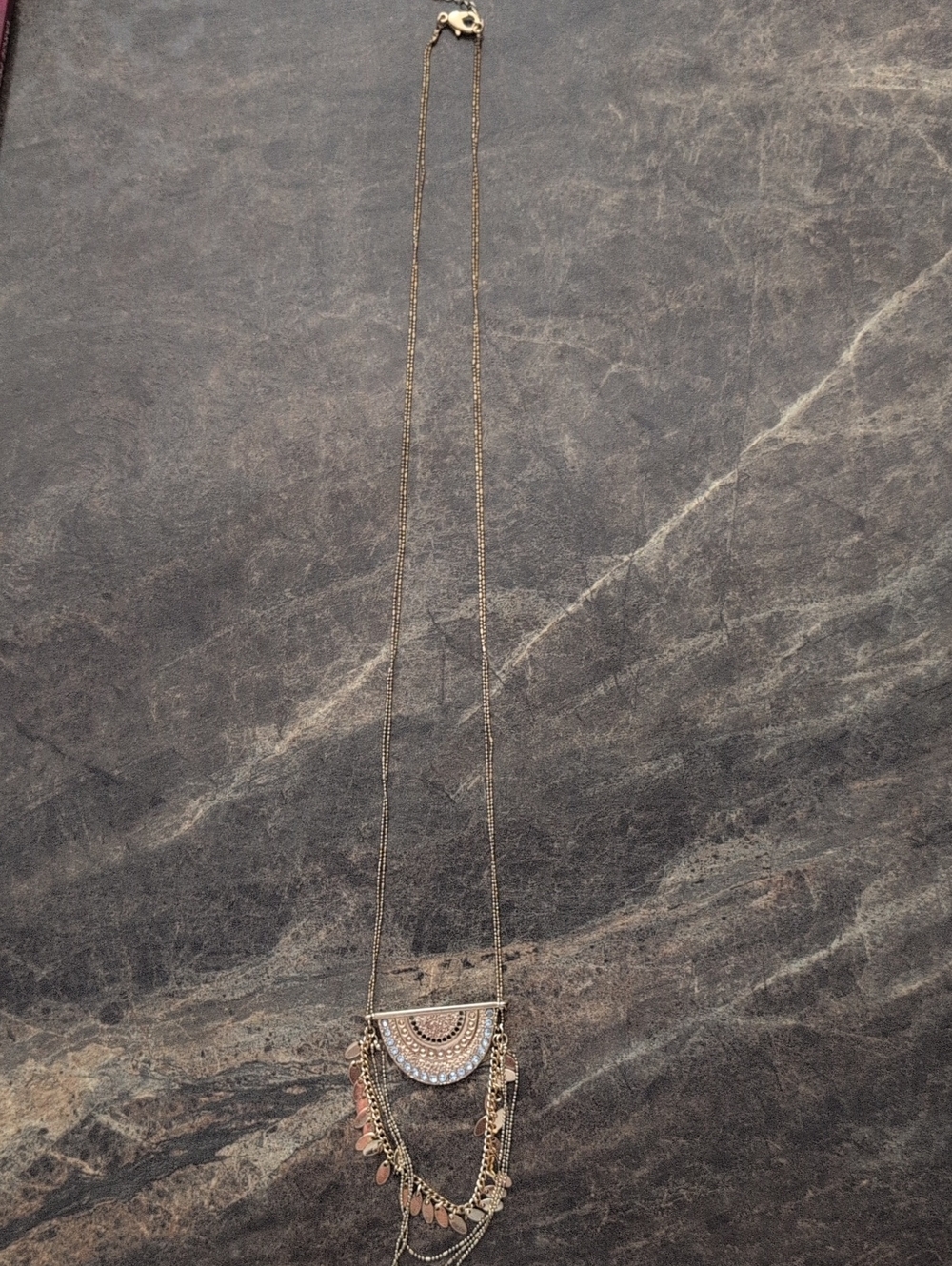 Bohemian Gold-Tone Layered Pendant Necklace